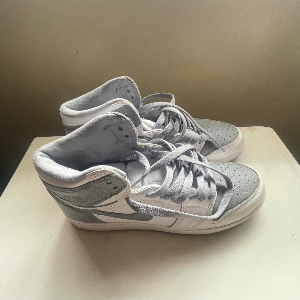 Gray and White High-Top Sneakers